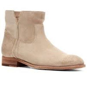 Frye (9B) Melissa Slouch Milkshake Suede Leather Pull On Ankle Boots